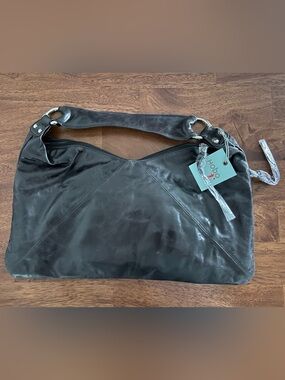 HOBO Black Leather Hobo Shoulder Bag